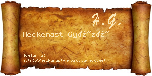 Heckenast Győző névjegykártya